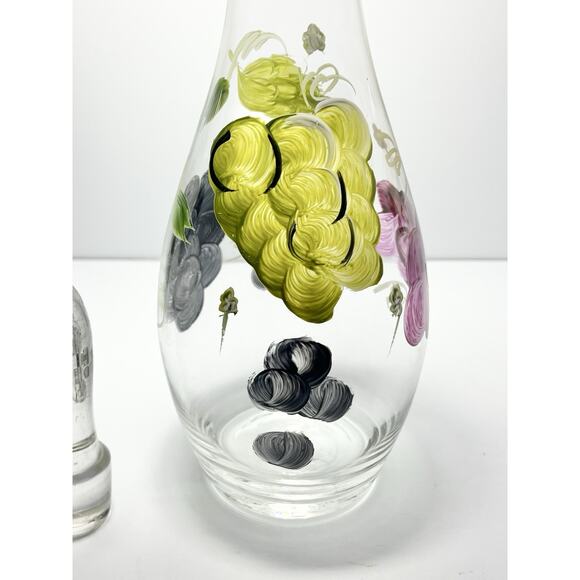 Home Essentials “Grape” 5-Piece Handpainted Glass Decanter & Wine Glass Set - Picture 6 of 16